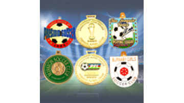 5K running medal with ribbon marathon custom medal 3D metal gold plated 2D school soccer logo medal1