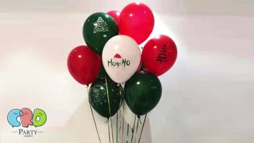 2021  Christmas decoration Party Merry Christmas printed Green and Red latex balloon set1
