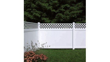 PVC/Vinyl privacy garden fence with top lattice1