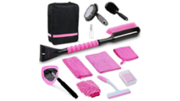 Hot sale pink Car Cleaning Kit Interior and Exterior, useful for man an women1