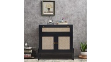 2024 hot sale nordic style  modern designs natural  sideboard display storage living room  kitchen wood rattan cabinet1