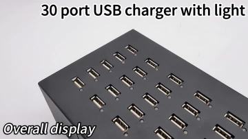 30 port usb charger with light