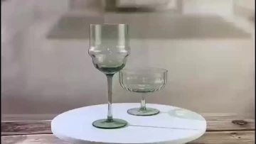 hand blown ripple wine glass champagne saucer