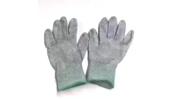 Hespax Nylon 13 Gauge DMF Free Water Based Polyurethane PU Fingertips Coated Work Glove Anti Static Assembly Safe Glove1