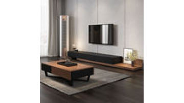Nordic TV cabinet coffee table combination black gray retractable TV cabinet modern minimalist for living room furniture1