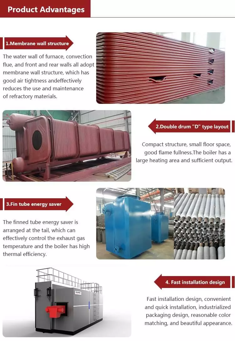 High pressure 20 ton diesel fired steam boiler