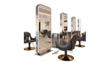 luxury with light style modern mounted simple LED wall hotel hair cutting European Barber salon gold mirror1