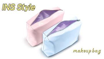 Pink blue makeup bag