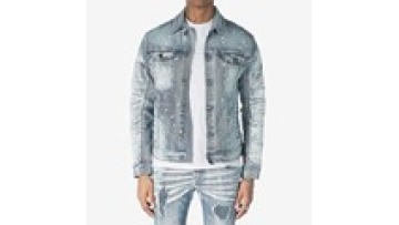 Denim Wholesale Latest Design Make Custom Light Blue Print Jacket For Man1