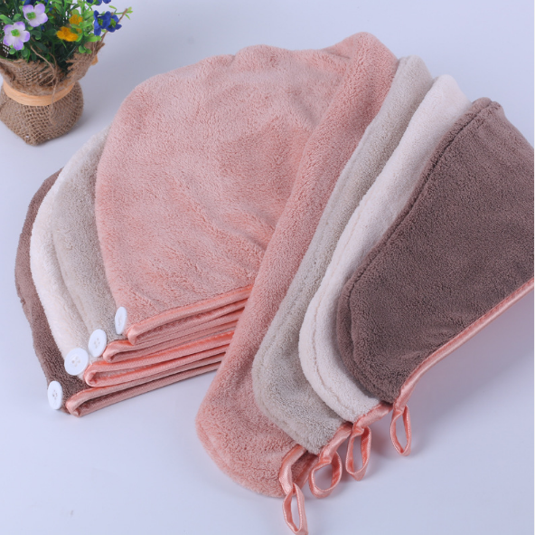 Microfiber Twist Hair Drying Towel With Buttons