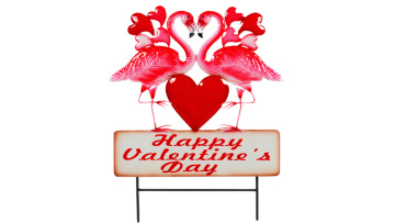 Valentine's Day Lovebirds Garden Statue With Heart