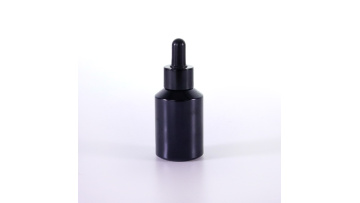 15ml black oblique shoulder glass dropper bottle