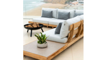 Modern Waterproof Furniture with Cushions Living Room Teak Wood Balcony Garden Patio Hotel Sectional Outdoor Sofa1