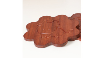 Custom Shape Sapele Wooden Hot Pot Holder Coaster Pad Heat Resistant Mat Trivet1