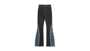Street Custom Men Black Slim Fit Distressed Stacked Flare Jeans for Men Pants1