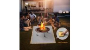 Outdoor Grill Fireproof Fire Pit Mat 3 Layers Oil-Proof  Water-Proof Under Grill Mat Protect Deck Patio Lawn Campsite Ember Mat1