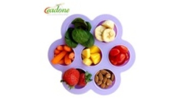 Baby Silicone Food Container Fruit Breast Milk Storage Box Refrigerator Tray Chips Circular porous food storage cell1