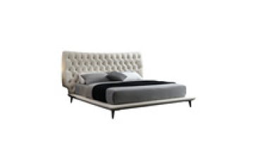 Modern top quality velvet fabric bedroom furniture Italy design Tufted High Headboard king size bed1