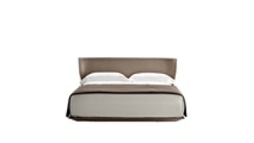 Selling Italian minimalist style floating high-end large flat layer designer light luxury leather full size bed frame1