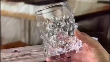 personalized transparent whiskey glasses with bubbles