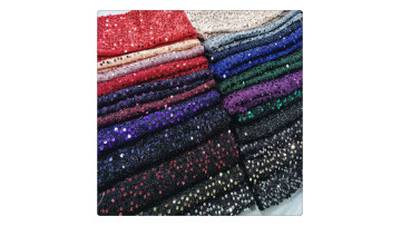 knitting fabric with sequin embroidery 