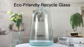 Bubble Recycled Bud Flower Crystal Glass Vase