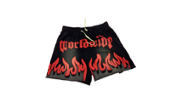 Custom Vintage Acid Wash Shorts Streetwear Heavy Cotton Applique Patch Embroidery Mens Shorts1