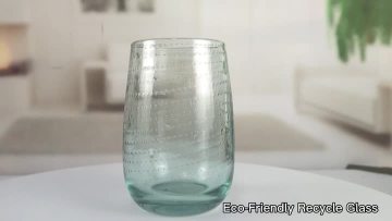 Bubbled Recycled Glass Stemless Wine Glass Tumbler