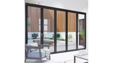 Customized modern design aluminum double tempered glass folding door exterior bi-fold patio doors for villa apartment1