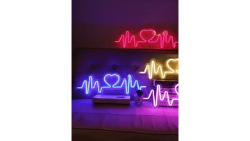 2022 Hot Outdoor Acrylic ECG Heart Beating LED Neon Sign Light for Proposal Wedding Girl Friend  Bedroom Wedding decoration1
