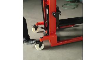 Jinger 1000kgs 1ton 2200lbs 1.6m 2.5m Hydraulic Hand Lift Manual Stacker with Adjustable Forks1