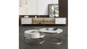 Light luxury Italian minimalist TV cabinet living room slate coffee table TV cabinet combination floor cabinet1