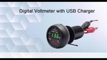 12V/24V Digital Meter Monitor 3 in 1 LED USB Car Charger Voltmeter Thermometer Car Battery Monitor LCD Digital Dual Display1