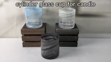 Cylinder Tea Light Cloudy Glass Candle Holder