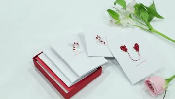 Cute Handmade Red Cards, Boxed Happy Christmas Greeting Cards with Envelopes1