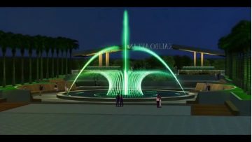 round pool fountain with animation