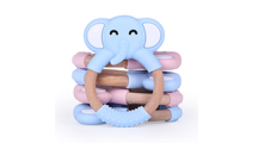 Hot Sale Wood Baby Toys With Silicon, Rubber Teething Rings Toy For Baby1