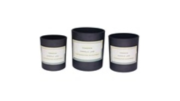 Wholesale Customized Transparent Black White Round Empty Glass Candle Jars 8oz Glass Holders1