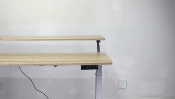 Contuo useful two wooden desktops  adjustable metal frame desk Electric Motorized Height Adjustable desk1
