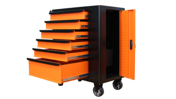 Orange Tool Cabinet with Side Door