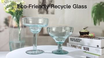 Recycled Green Bubbled Cocktail Martini Glass