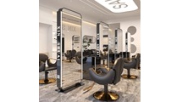 customized with light style modern mounted simple LED wall hotel hair cutting European Barber salon gold mirror1