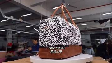 leopard canvas travel bag