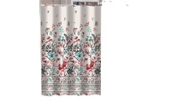 Floral Waterproof shower curtain 100%polyester shower curtains with C hook1