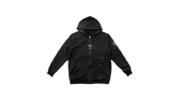 Clothing Manufacturer Custom Patch Fabric Cross Logo Oversized Full Zip Up French Terry Heavyweight Men's Hoodies1