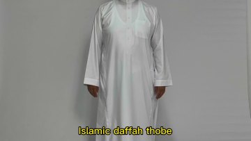 Muslim Fashion Dress With Eid Long Sleeves Islamic Men's Abaya Al Haramain Thobe1