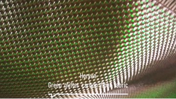 Horyen 3K plain green glitter carbon fiber fabric cloth roll1