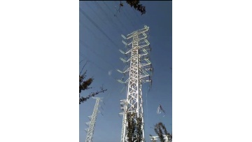 Installation site of four-column steel tube tower