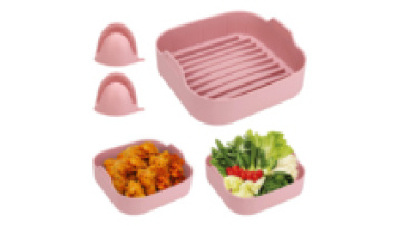 Wholesale Bpa free Reusable Food Grade Silicone Air Fryer Pot Basket Non-Stick Foldable Square Silicone Air Fryer Liners1