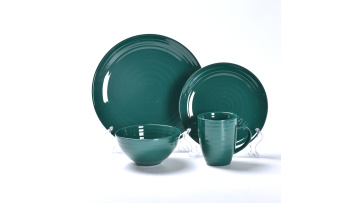  Solid Color Emboss Dinner Set